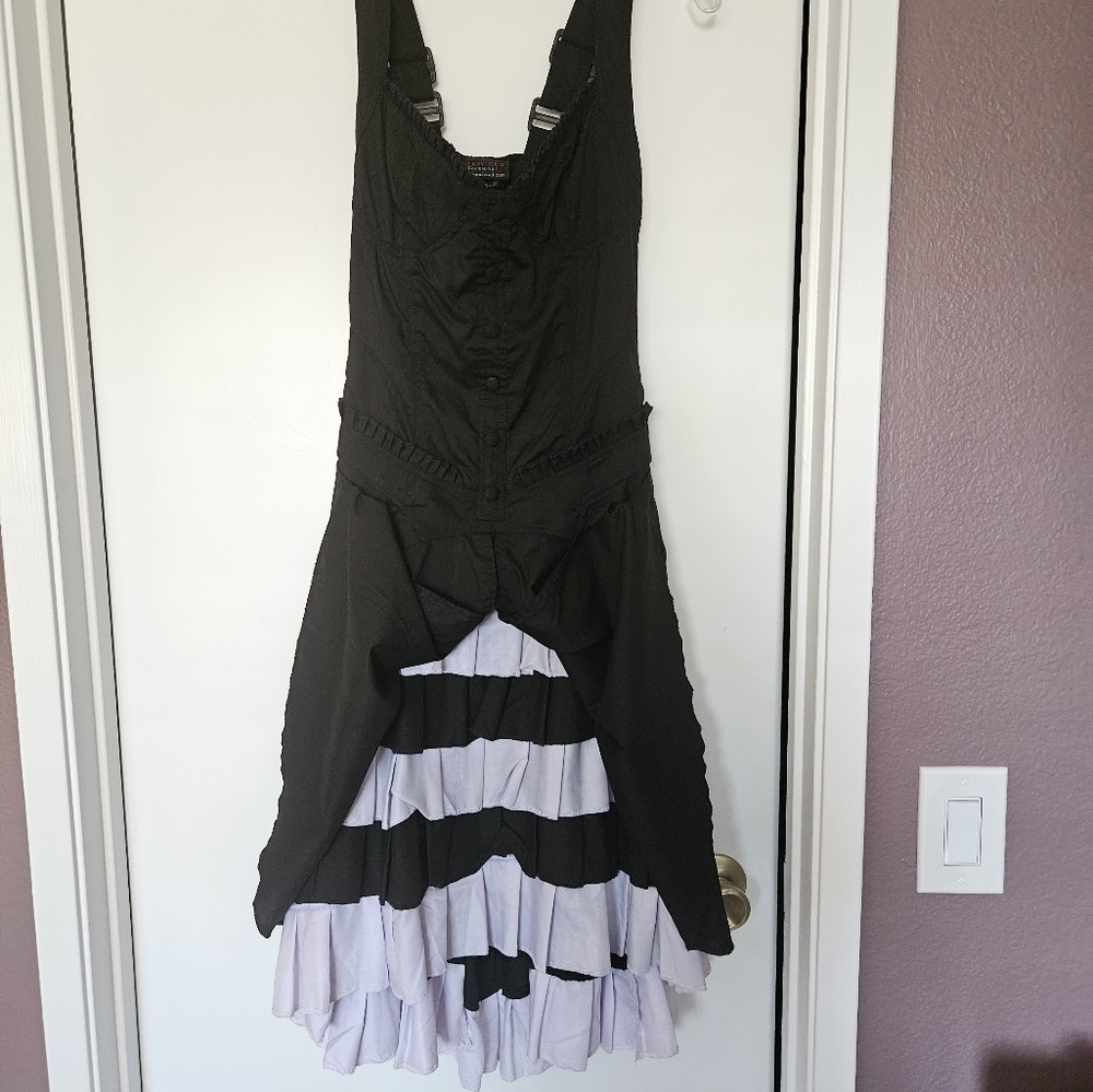 Heavy Red Black and White Gothic Tea Dress